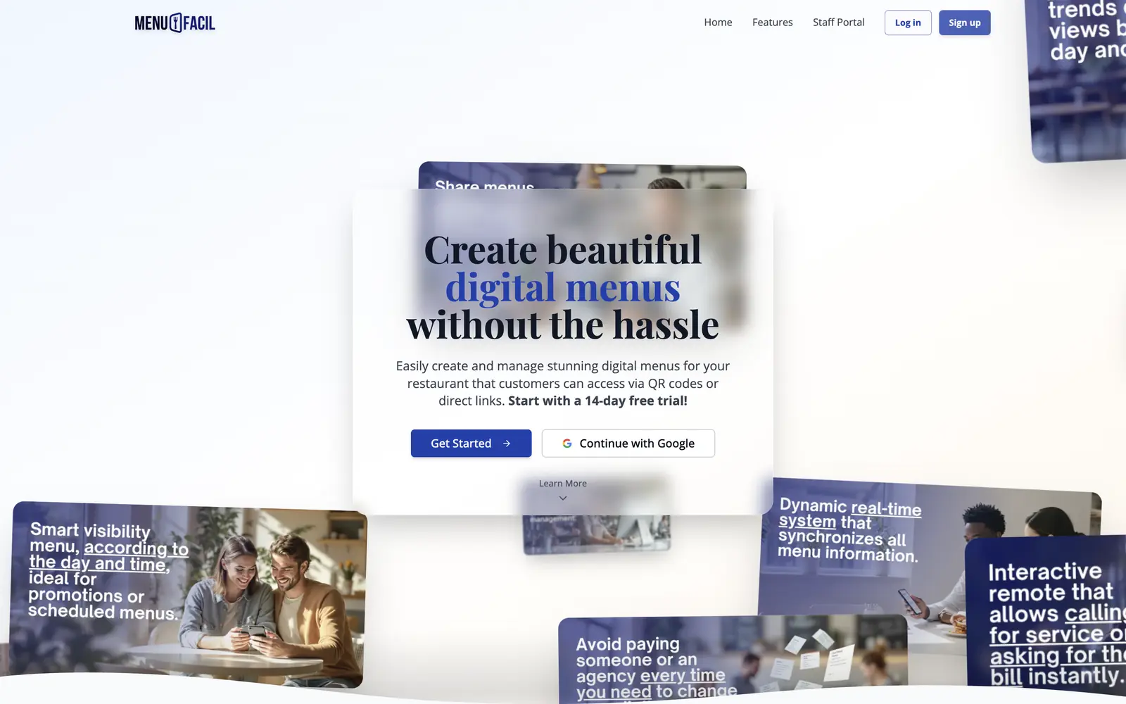 Home page of menufacil.com.mx